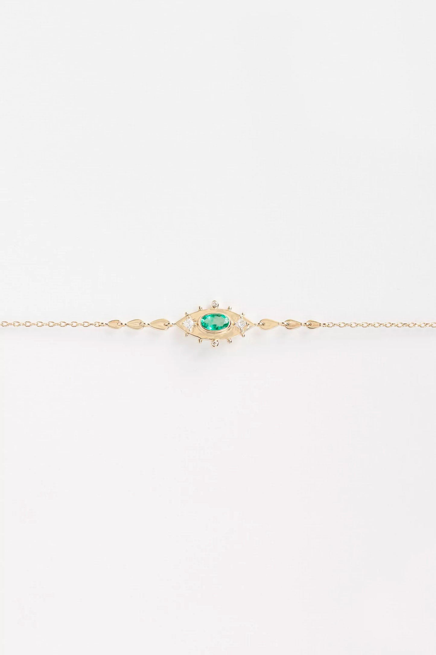 emerald & diamond eye bracelet