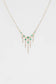 triangle & dangling emerald with diamonds necklace