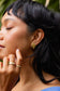 ridge fan stud earrings