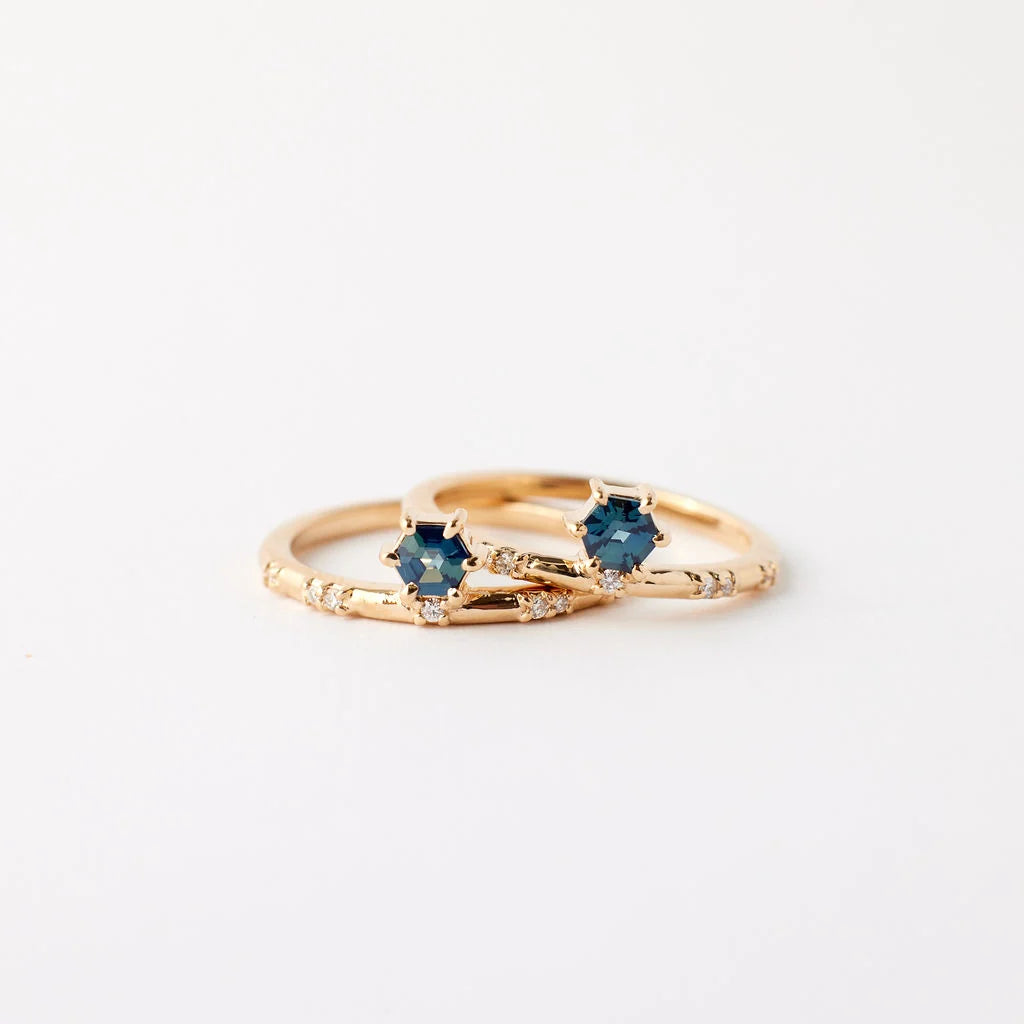 thea ring - sapphire + natural diamond