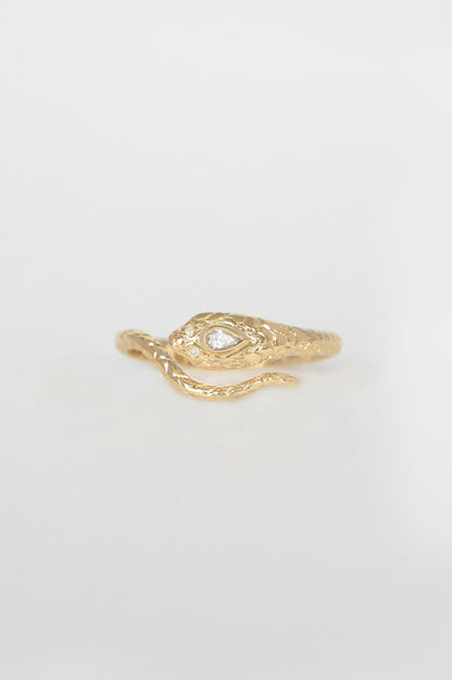 cobra teardrop diamond ring