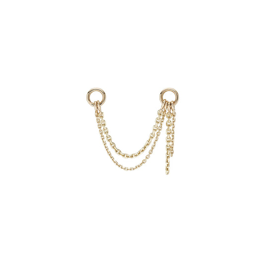 métier / double dangling chain add on chain plaque charm - single
