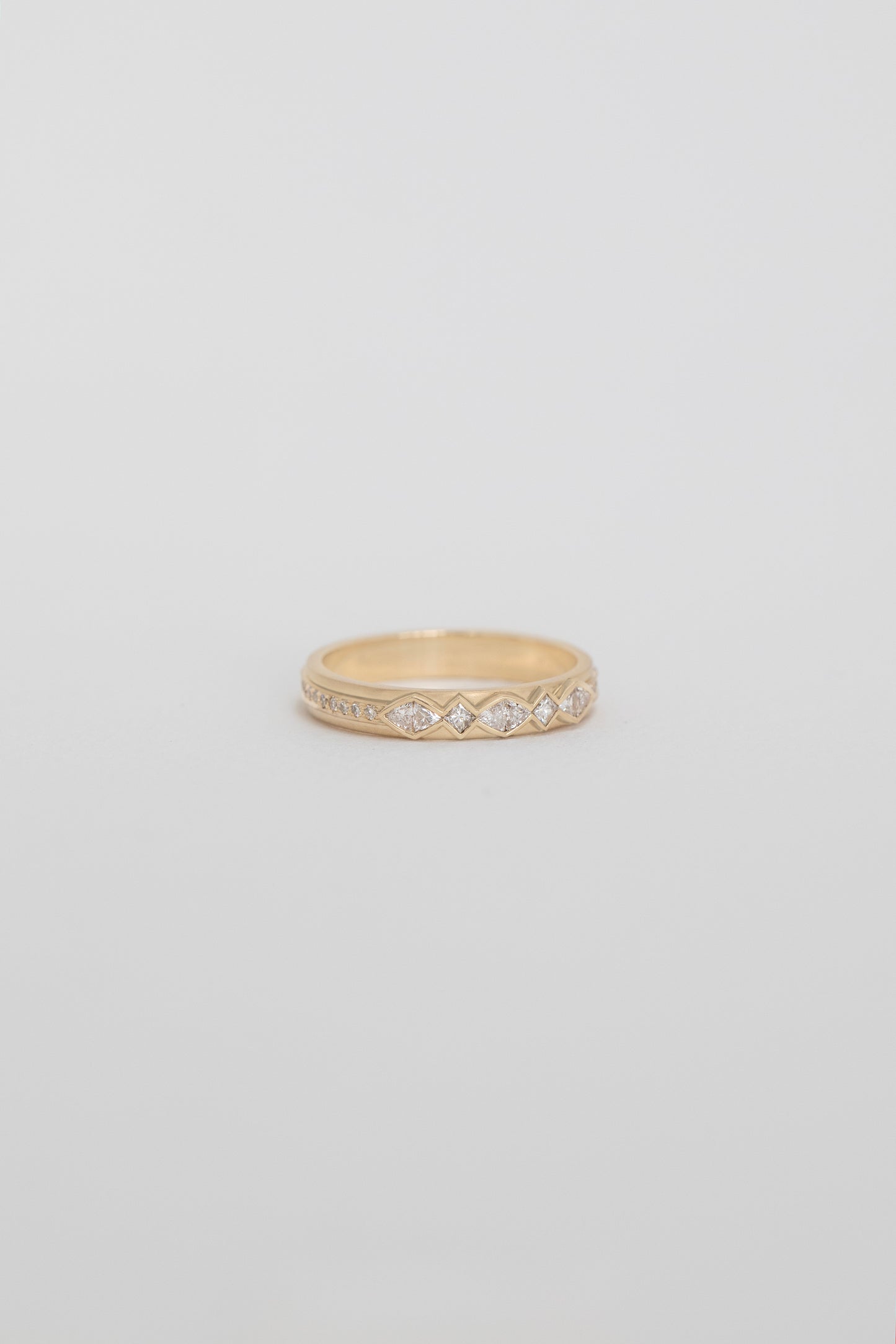 trillion & square diamond detail ring