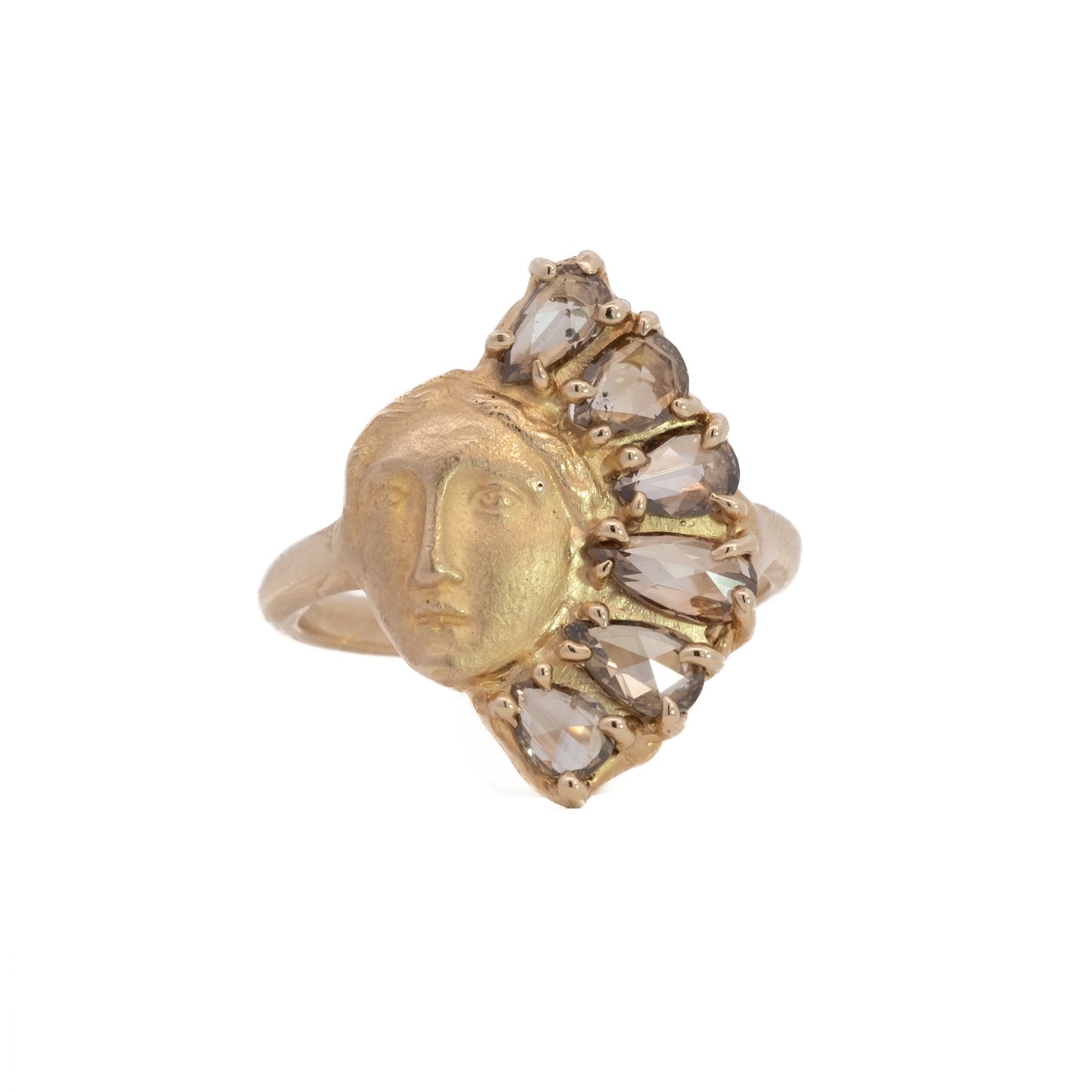 warm halo sybil ring - natural diamond