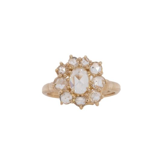 cluster halo ring - natural diamond