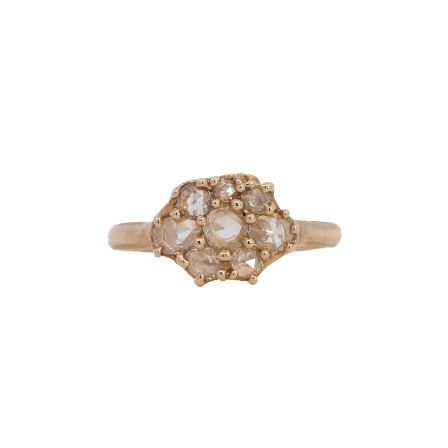 rose-cut small cluster ring - natural diamond