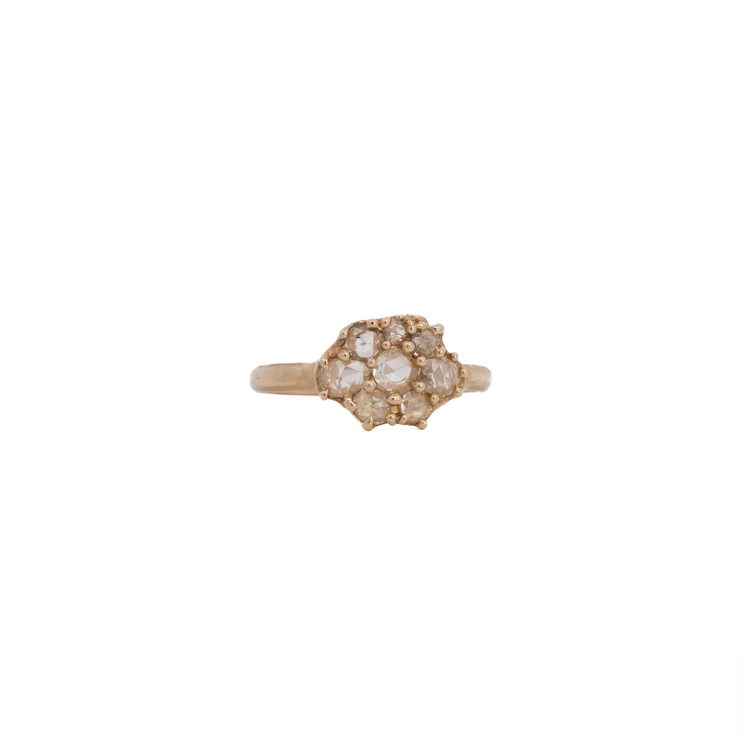 rose-cut small cluster ring - natural diamond