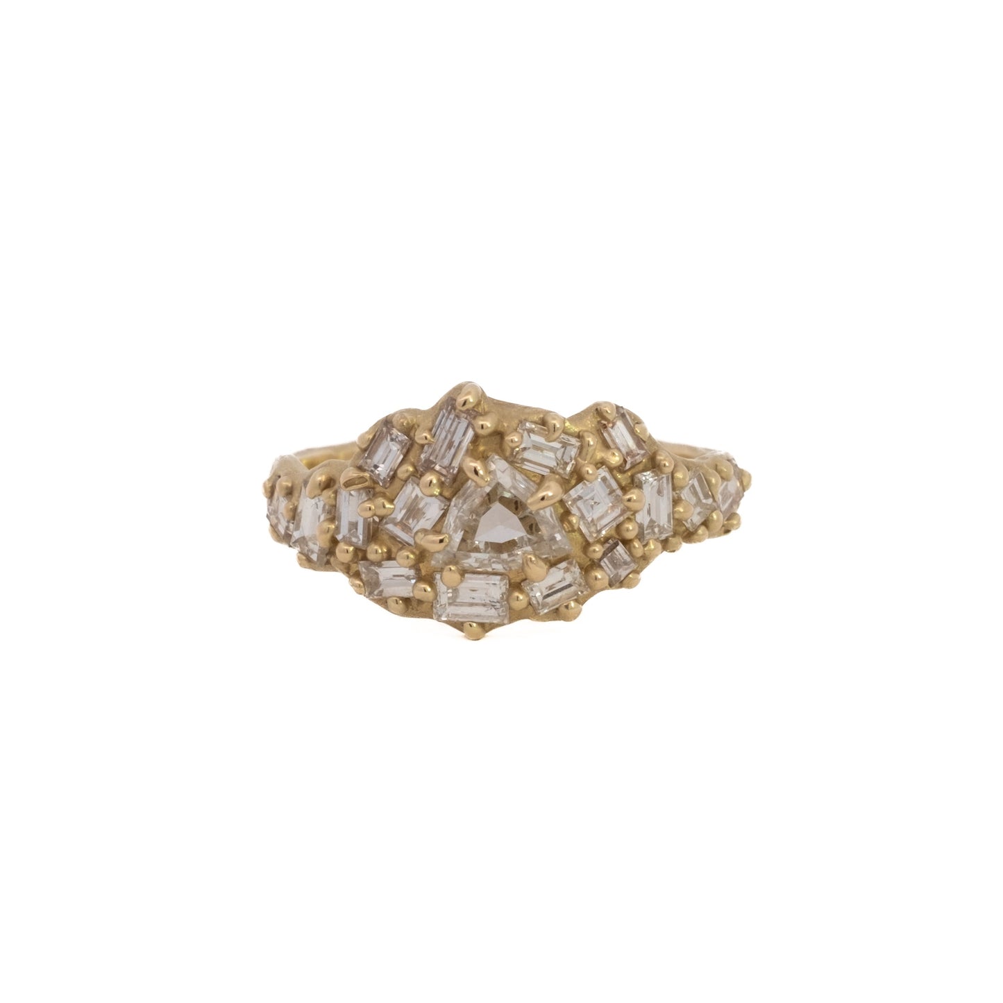 mixed-cut cluster ring - diamond