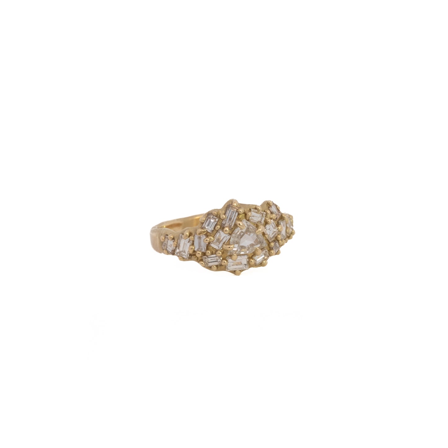mixed-cut cluster ring - diamond