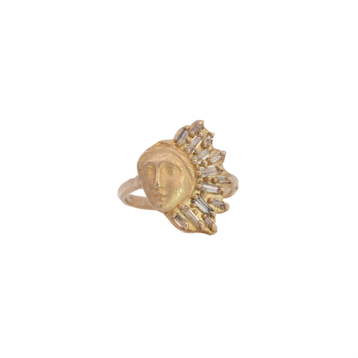 sun ray sybil ring - natural diamond
