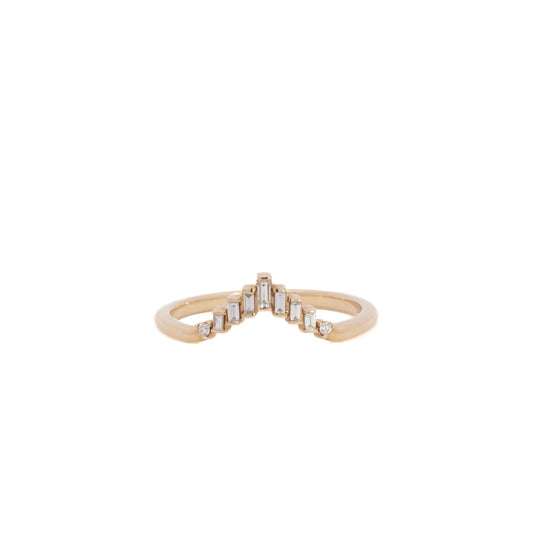 baguette arch contour ring band - natural diamond