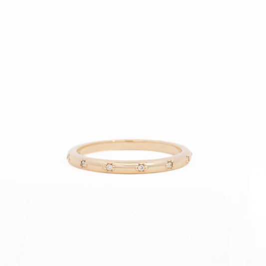 bead-set ring band - natural diamond