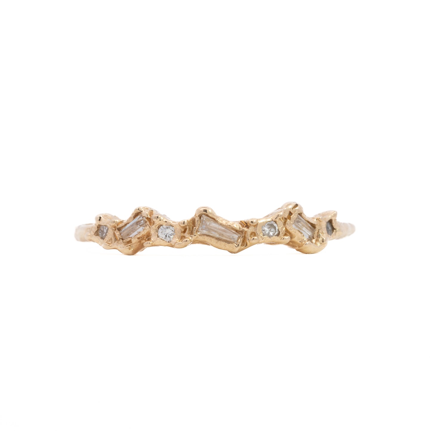 mixed shape half eternity scatter ring - natural white diamond