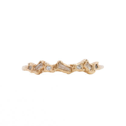 mixed shape half eternity scatter ring - natural white diamond