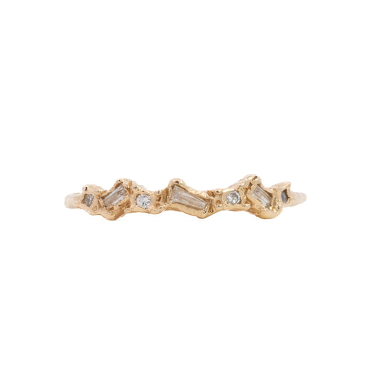 mixed shape half eternity scatter ring - natural white diamond