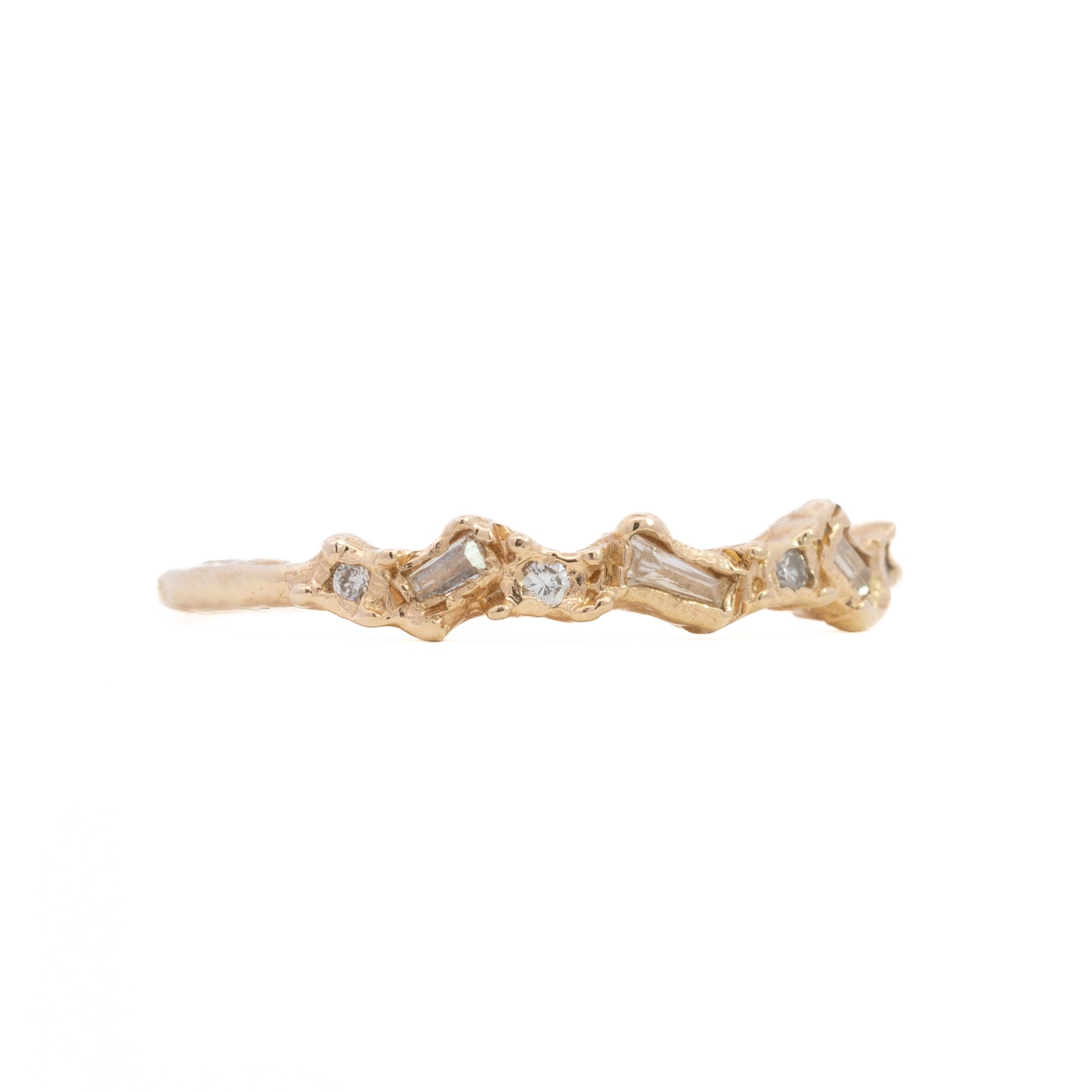 mixed shape half eternity scatter ring - natural white diamond