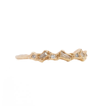 mixed shape half eternity scatter ring - natural white diamond