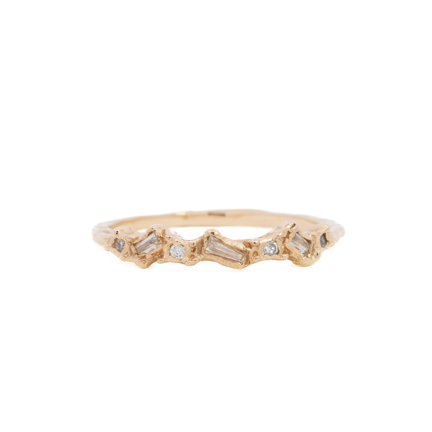 mixed shape half eternity scatter ring - natural white diamond