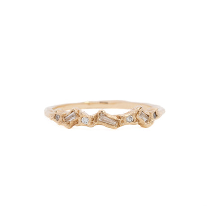 mixed shape half eternity scatter ring - natural white diamond