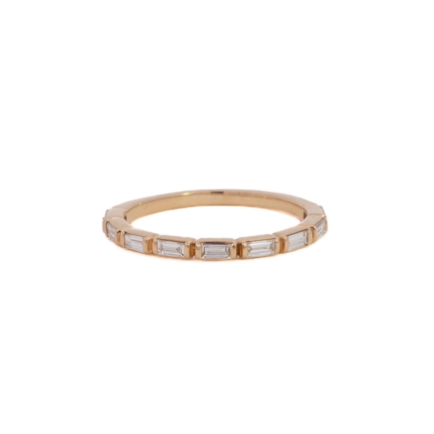 baguette half-eternity ring band - grown diamond