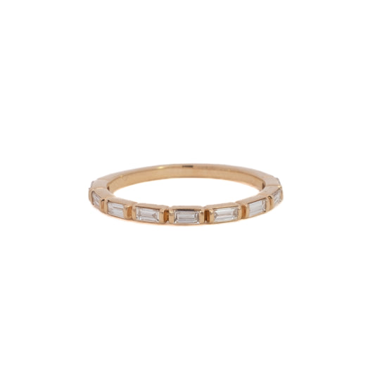 baguette half-eternity ring band - grown diamond