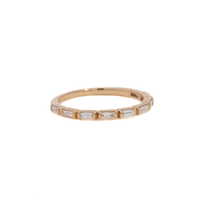 baguette half-eternity ring band - grown diamond