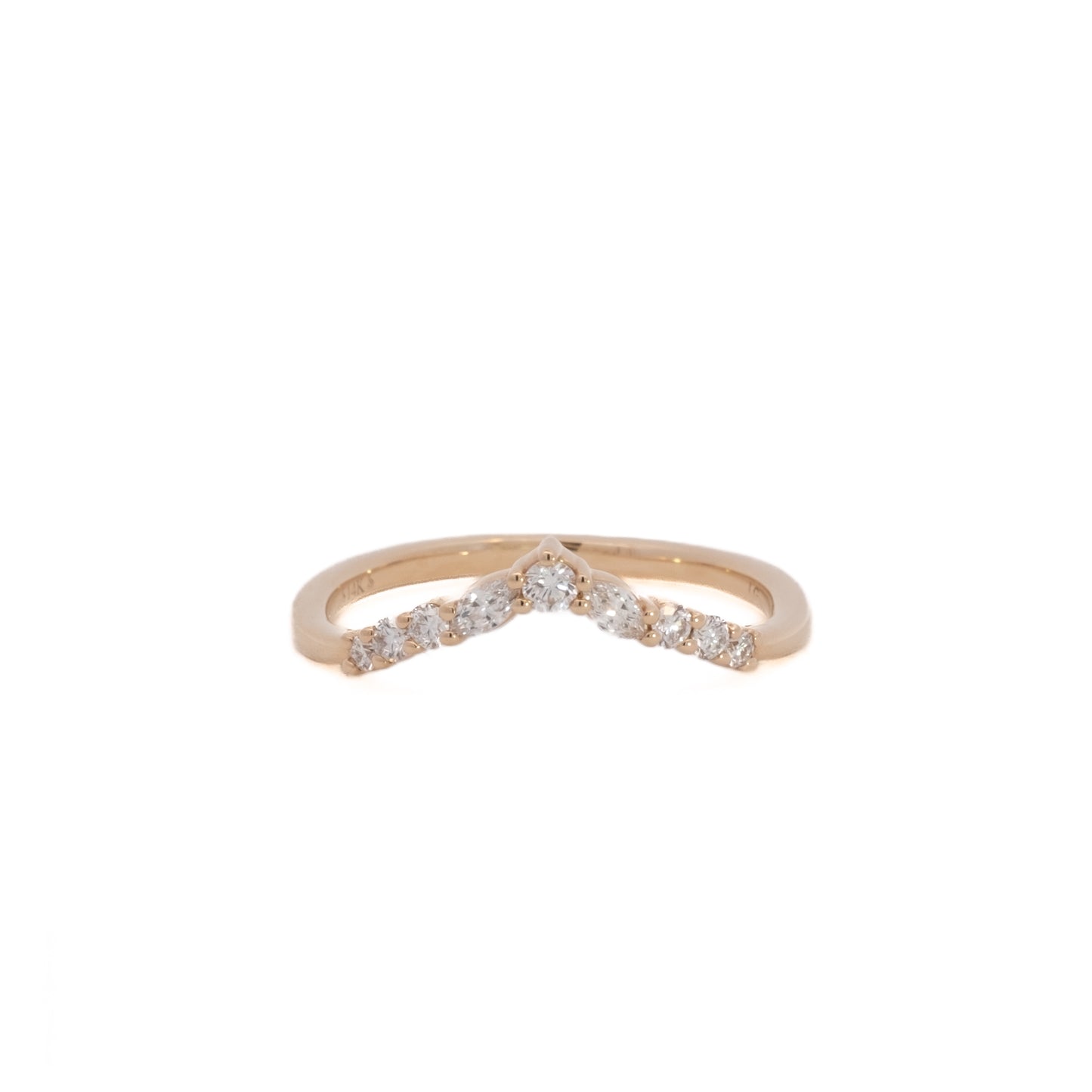 multi-shape contour ring band - grown diamond