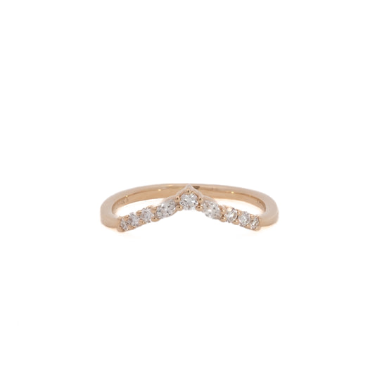 multi-shape contour ring band - grown diamond