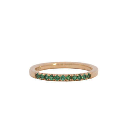 natural gem stackable ring - emerald