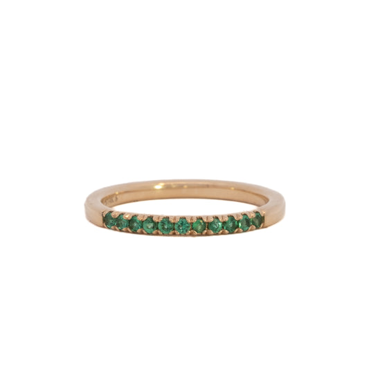 natural gem stackable ring - emerald