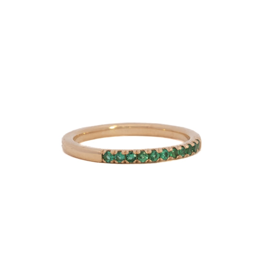 natural gem stackable ring - emerald