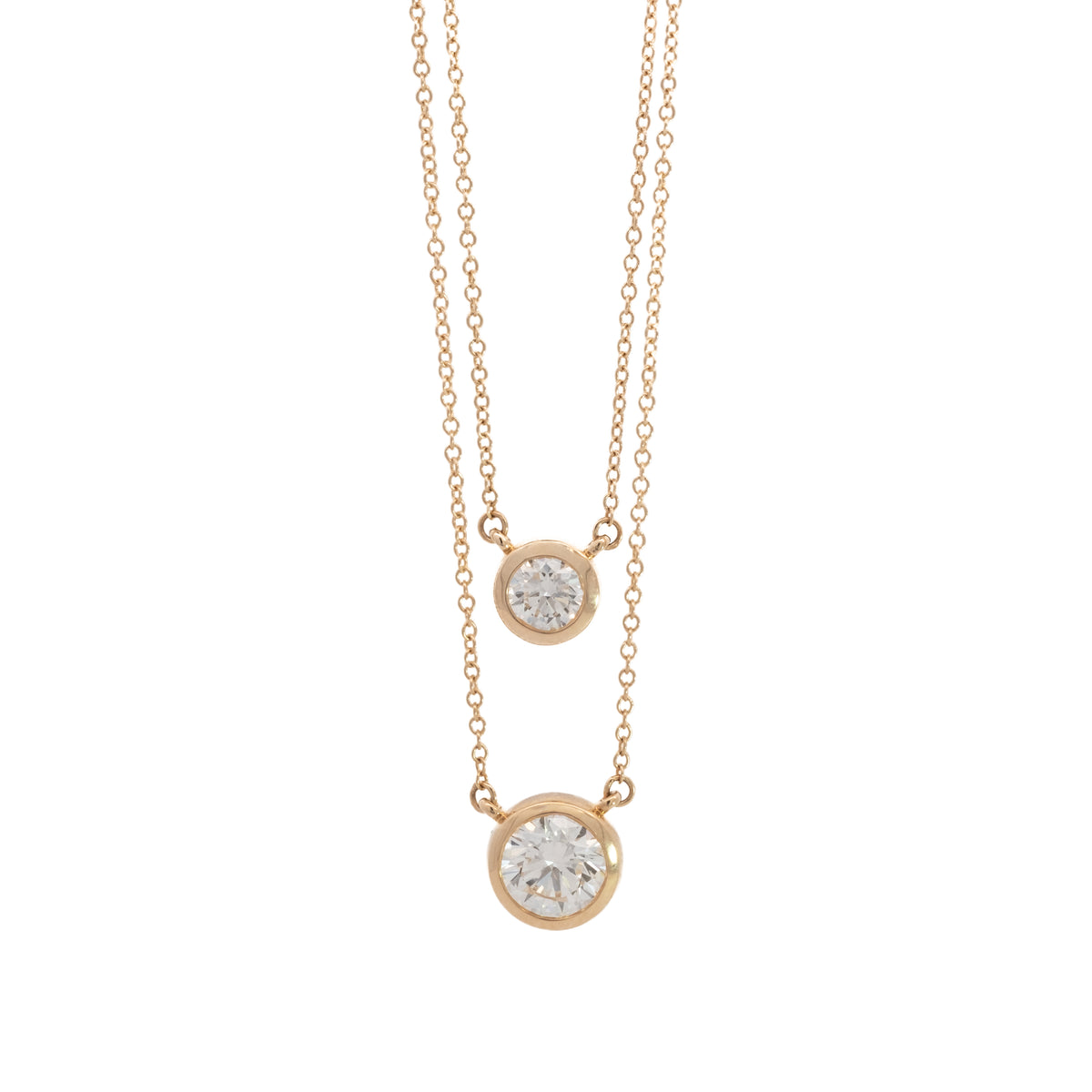 bezel solitaire necklace - grown diamond