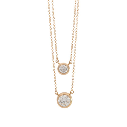 bezel solitaire necklace - grown diamond