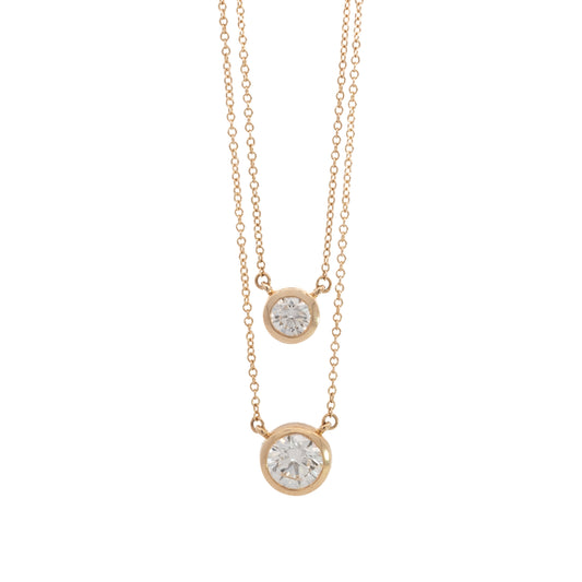 bezel solitaire necklace - grown diamond