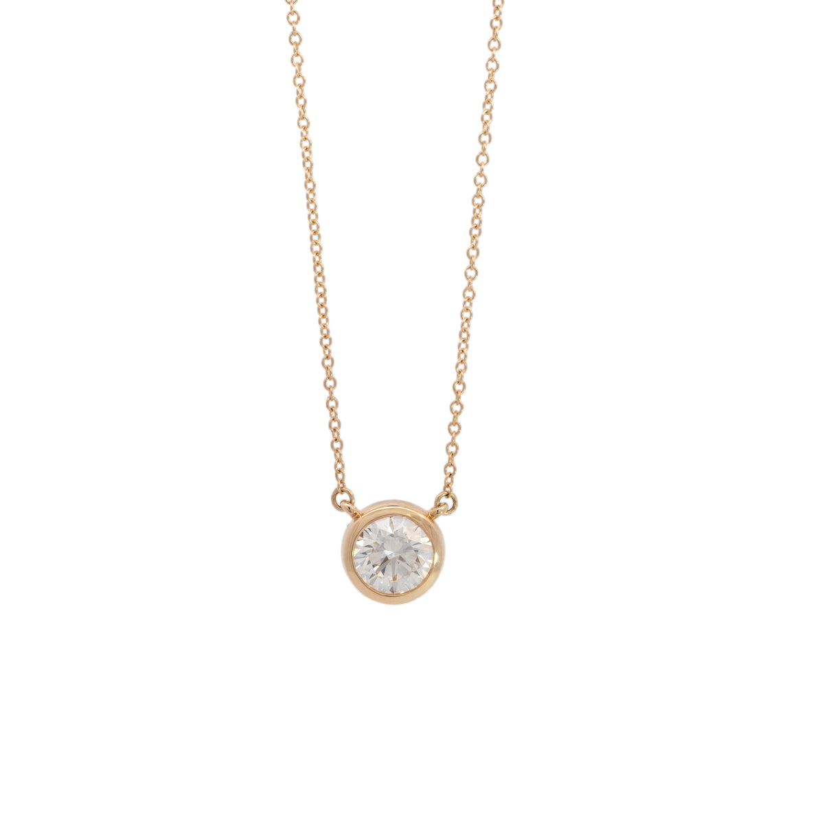 bezel solitaire necklace - grown diamond