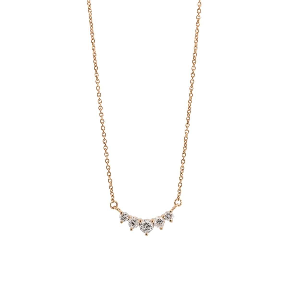graduated diamond pendant necklace - grown diamond