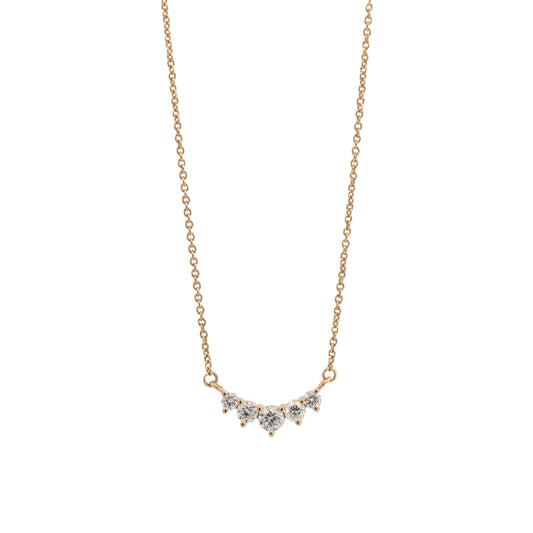 graduated diamond pendant necklace - grown diamond
