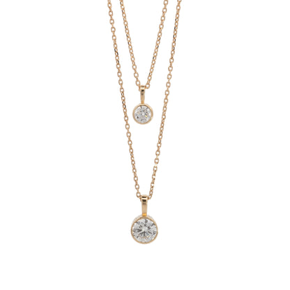 round solitaire pendant necklace - grown diamond