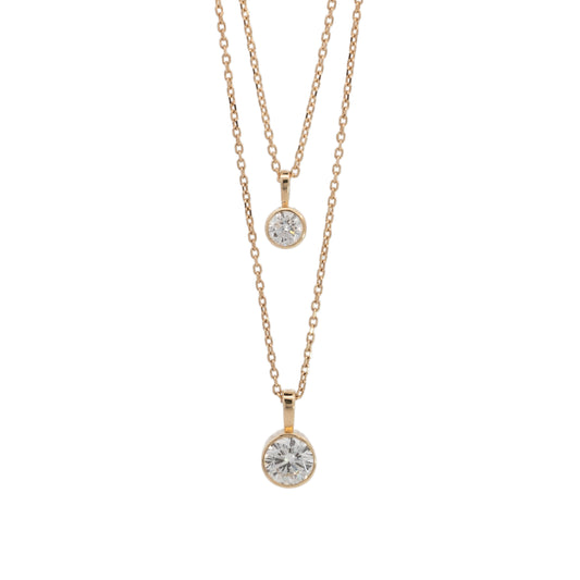 round solitaire pendant necklace - grown diamond