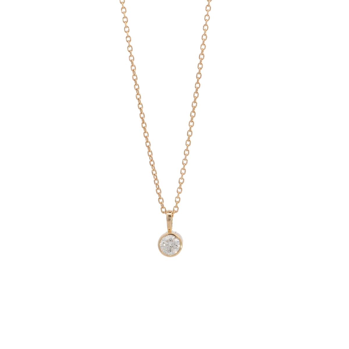 round solitaire pendant necklace - grown diamond