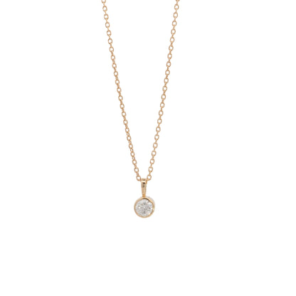 round solitaire pendant necklace - grown diamond