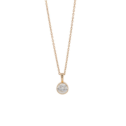 round solitaire pendant necklace - grown diamond