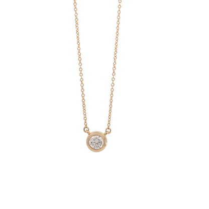 bezel solitaire necklace - grown diamond