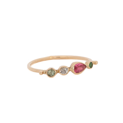 simple ring band - tsavorite garnet + spinel + sapphire + tourmaline