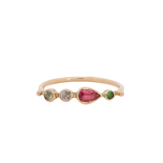 simple ring band - tsavorite garnet + spinel + sapphire + tourmaline
