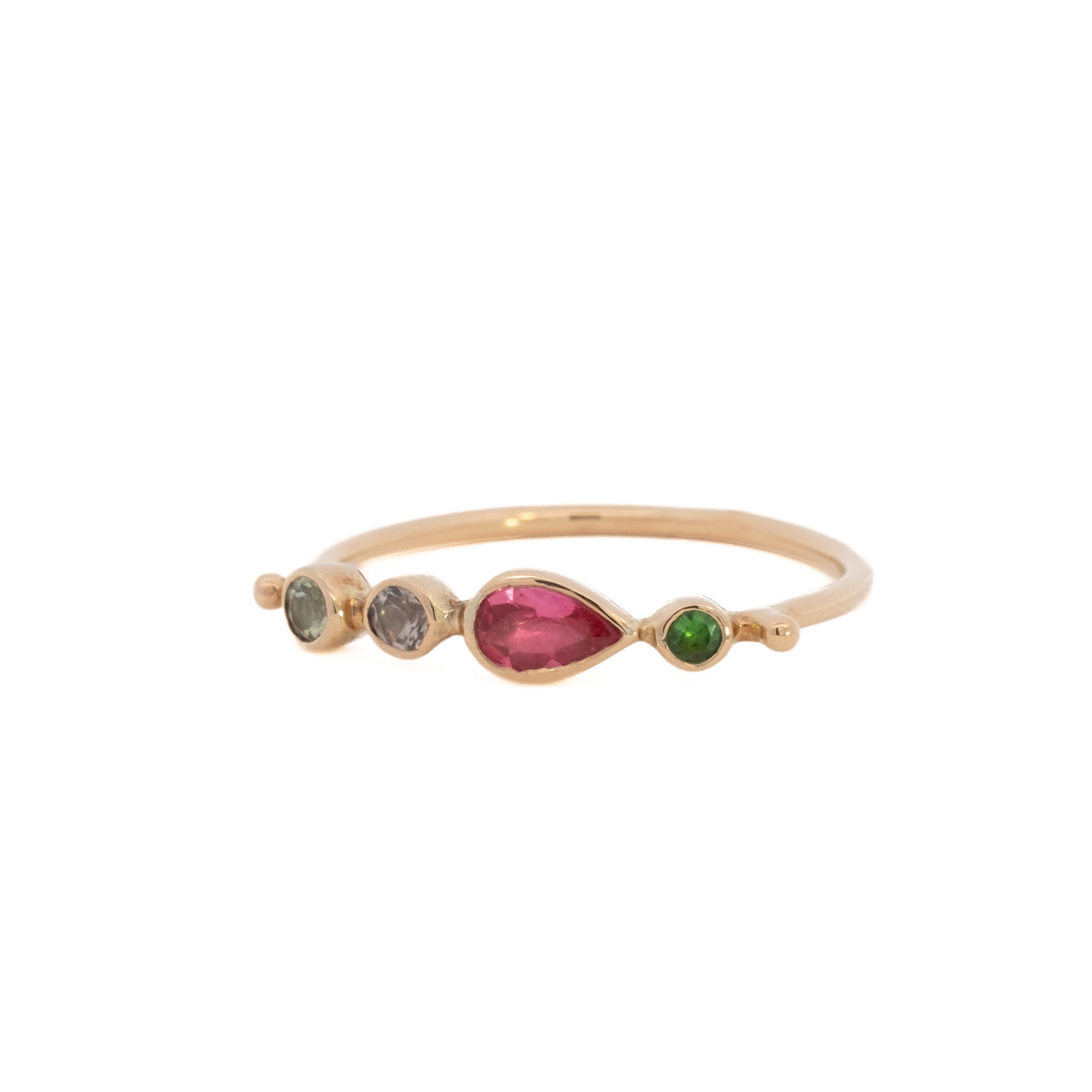 simple ring band - tsavorite garnet + spinel + sapphire + tourmaline