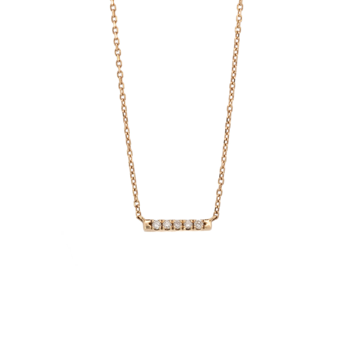 five-stone bar necklace - natural diamond
