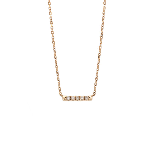 five-stone bar necklace - natural diamond