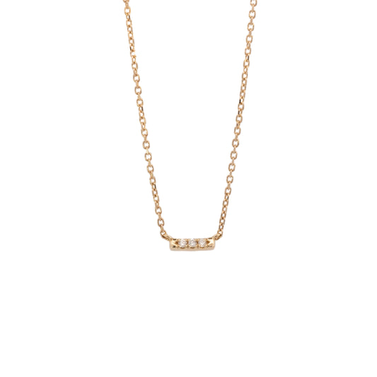three-stone bar necklace - natural diamond