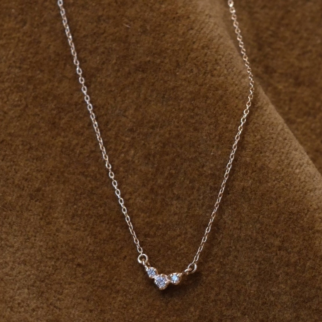 croissant necklace - natural diamond